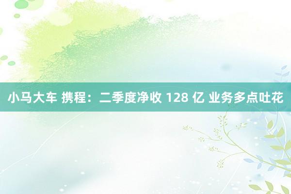 小马大车 携程：二季度净收 128 亿 业务多点吐花