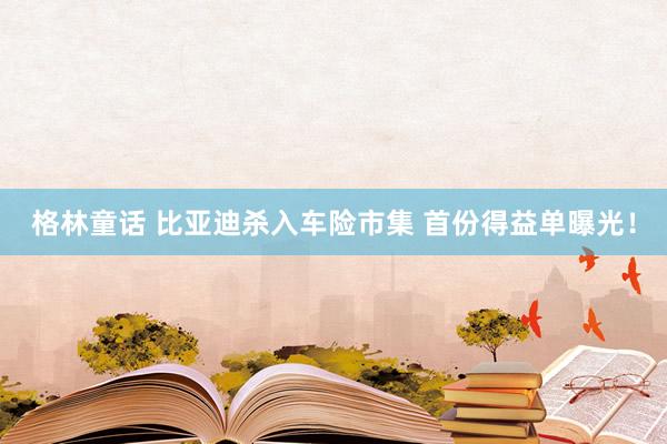 格林童话 比亚迪杀入车险市集 首份得益单曝光！