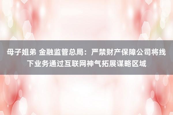 母子姐弟 金融监管总局：严禁财产保障公司将线下业务通过互联网神气拓展谋略区域
