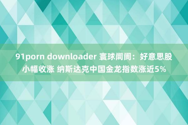 91porn downloader 寰球阛阓：好意思股小幅收涨 纳斯达克中国金龙指数涨近5%