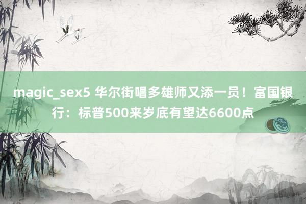 magic_sex5 华尔街唱多雄师又添一员！富国银行：标普500来岁底有望达6600点