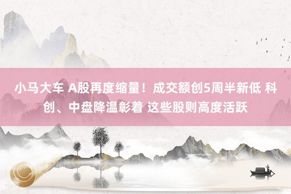 小马大车 A股再度缩量！成交额创5周半新低 科创、中盘降温彰着 这些股则高度活跃