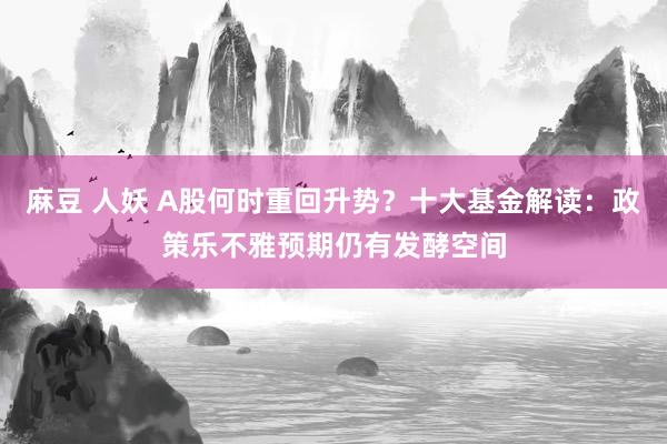 麻豆 人妖 A股何时重回升势？十大基金解读：政策乐不雅预期仍有发酵空间