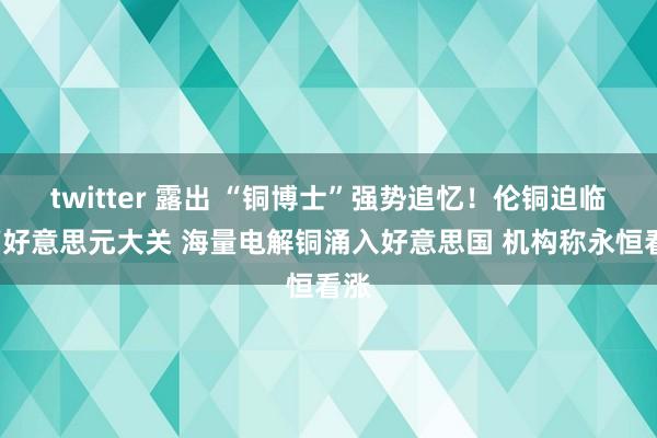 twitter 露出 “铜博士”强势追忆！伦铜迫临1万好意思元大关 海量电解铜涌入好意思国 机构称永恒看涨